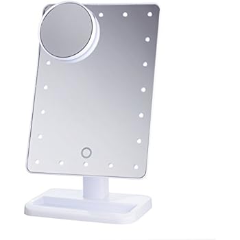 Beautify Beauties Lighted Makeup Mirror Makeup and Vanity Mirror - LED Operated (White) with Detachable 10X Magnifying Mirror