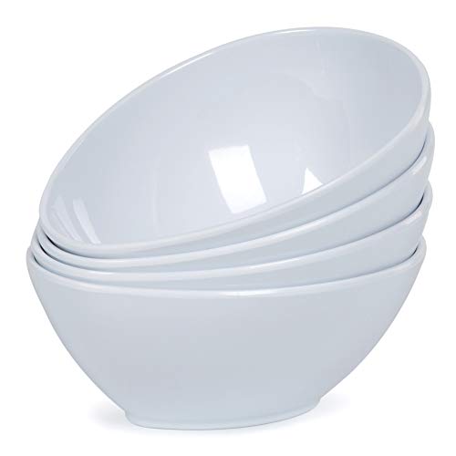 White Melamine Bowls. Melamine Cereal Bowls set 6pcs 20oz White Soup