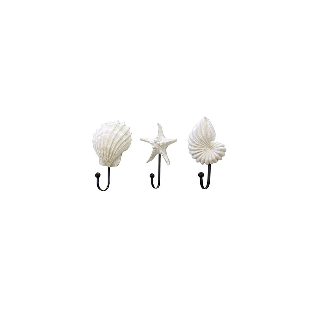 Sea Shell Wall Hook Hangers, Vintage Seashell Coat Hook Hanger, 3pcs