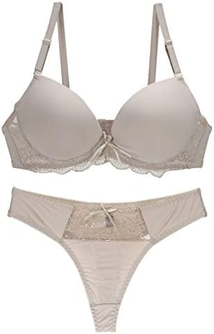 Women Lace Push Up Bras and Panty Set Plus Size Underwire Padded Everyday Bras