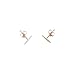 HONEYCAT Skinny Wire Midi Balance Bar Stud Earrings in Gold, Rose Gold, or Silver in 10mm or 5mm | Minimalist, Delicate Everyday Jewelry (Rose Gold, 10mm)