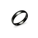 SLI - IP Black Friendship Wedding Band Ring 4mm Comfort Fit Sizes 5 - 14