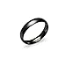 SLI - IP Black Friendship Wedding Band Ring 4mm Comfort Fit Sizes 5 - 14