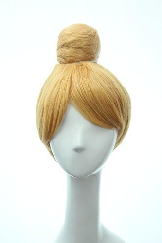 Tinker Bell Inspired Short Blonde Buns Party Costume Anime Cosplay Wig Heat-resistant Hair for Teens and Women