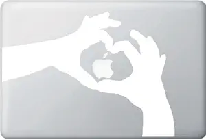 Yadda-Yadda Design Co. Heart Hands - MacBook Laptop Vinyl Decal - Color and Size Variations Available (13