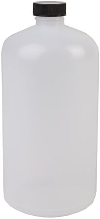 Consolidated Plastics Boston Round Bottles with Cap, LDPE, 16 oz, Black, 12 Piece