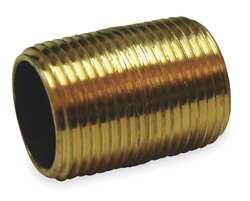 Industrial Grade 1VHA9 Nipple, Red Brass, 2 x Close, Threaded