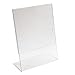 TRIPLE STRENGTH Acrylic Sign Holder 8.5 x 11 inches (Pack of 3) 3mm Thick Break Resistant Heavy Duty Hard Plastic Slanted Back Design, Perfect for Indoor and Outdoor Use. Saintsberry
