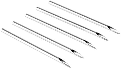 Weimob 10pcs 18G Gauge Sterilized Surgical Steel Assorted Piercing Needles For Body Ear Navel Eyebrow Nipple Piercing