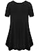 BELAROI Womens Basic Solid Loose Fit Short Sleeve Tunic T Shirt (1X, Black)