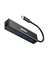 USB C a Adaptador Ethernet, CHOETECH USB-C a USB 3.0 Hub Adaptador concentrador USB 3.0 port & puerto RJ45 Gigabit Ethernet para 2016 2015 MacBook, 2017 2016 MacBook Pro, Chromebook Pixel, PC y más