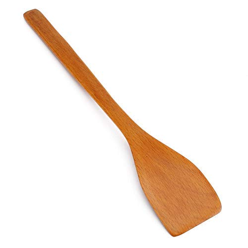 Wooden Spatula No-Stick Fried Shovel Cooking Home Kitchen Utensils Shovel for Cooking Baking Frying Making Cakes and Rice(Light Wood Color)