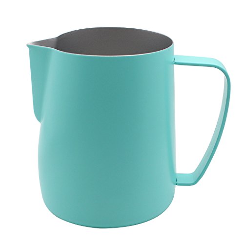 Dianoo Stainless Steel Frothing Pitcher Jug Steaming Pitcher Suitable For Coffee, Latte And Frothing Milk 600ml Blue - Thumbnail 2