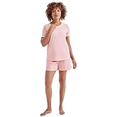 Charter Club Women's Pajama Short Set, (Pink) Stamp Medallion Print, Cotton Blend. Comfortable for relaxing around the house and for bedtime Extra Large