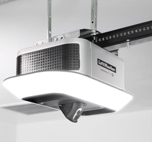 LiftMaster 4690L Heavy Duty DC Chain Drive Wi-Fi Garage Door Opener with LED Lights, Battery Backup, Integrated Camera, Grey, Compatible with myQ