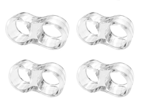 Saraoriginalshop Set of 4 Door Stoppers Door Handles Transparent Silicone Bumper Double Ring Protection Handles Wall
