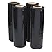 4 Rolls Black Hand Pallet Shrink Wrap Opaque Film Plastic Stretch Film 18" Wide x 1500 Ft. 80 Gauge primary