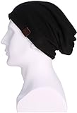 Marino Black Beanie Winter Hat, Magic Scarf and Neck Gaiter - Multi-functional - Unisex Men and Women