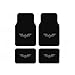 A Set of 4 Universal Fit Front and Rear Logo Plush Carpet Floor Mats- The Dark Knight Batman Logo