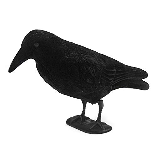 GUGULUZA Crow Decoys Full Body Plastic Crow Decoy for Hunting, Black