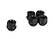 20pcs UberTechnic Black Open End Lug Nuts - 7/16x20 Thread Size - 0.81 inch Length - Cone Conical Taper Acorn Seat - Installs with 19mm or 3/4 inch Hex Socket
