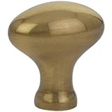 Oval Knob Finish: French Antique Brass, Size: 1.25