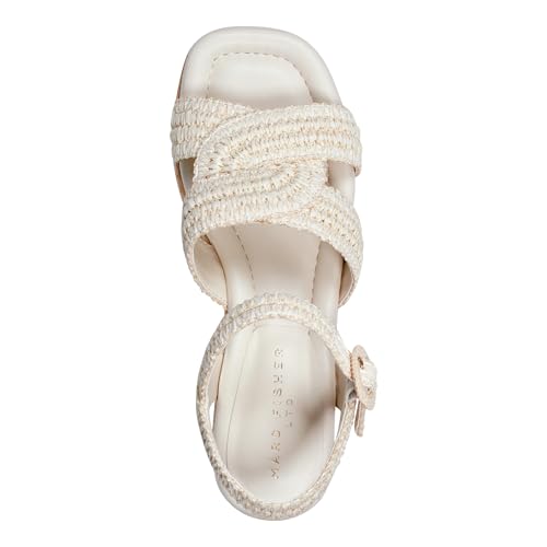MARC FISHER LTD WOMEN’S PAYLEY WEDGE SANDAL, IVORY 110, 8.5