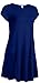 Simlu Womens Midi Dress with Short Sleeves, Swing Dress with Pockets,Cobalt,Small