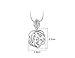 Z-Jeris Fashion Rhinestone Crystal Stuffing Hollow Flower Pendant Long Chain Necklace (Silver)