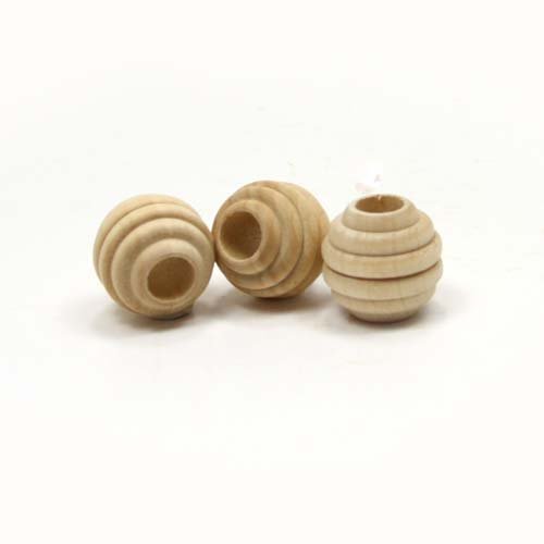 Mylittlewoodshop - Pkg of 25 - Bead Round Beehive - 3/4 inches in diameter with 3/16 hole unfinished wood(WW-BE6070-26)