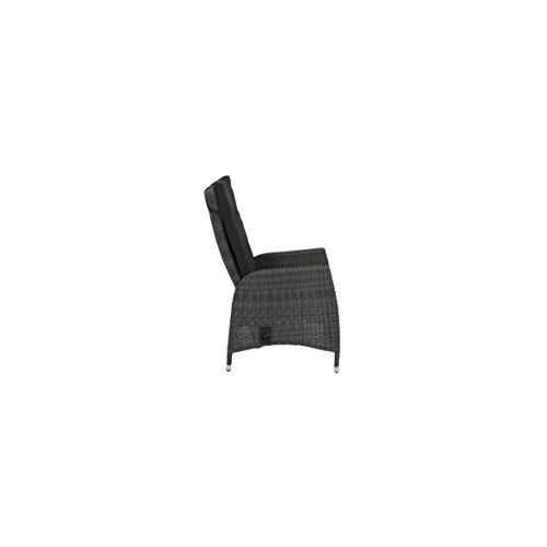 greemotion 128608 Rattansessel LAS Vegas - Hochlehner Gartenstuhl, Rückenlehne verstellbar, Grau/Anthrazit, 5.9 x 6.6 x 11 cm – Bild 4