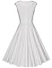 MUXXN Women's 1950s Retro Vintage Midi Cap Sleeve Summer Wedding Prom Party Swing Fit and Flared Dress Off White M