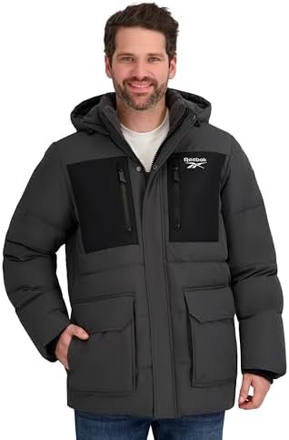 Lambretta Mens Parka Faux Fur Hooded Jacket - Khaki - M at Amazon
