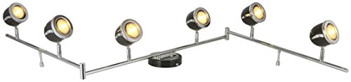 LED Retro Adjustable Eyeball Black &Chrome Ceiling Spotlight (Black &Chrome, 6 Lights)