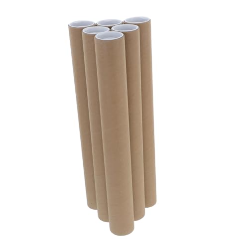 Veemoon 6pcs Heavy Duty Cardboard Tube Plastic Caps Mail and Shipping Cylinders for Art Prints Packing Tubes for Documents for Art Prints