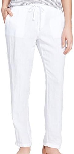 Standard James Perse Womens Drawstring Linen Pants White 3