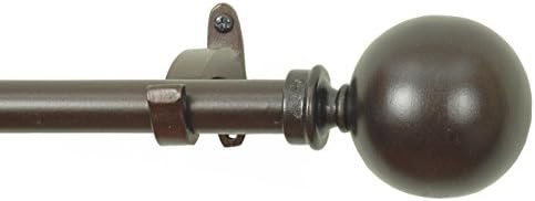 RULU 28455 44 to 108-Inch Oil Rubbed Ball Drapery Hardware with 3/4-Inch Pipe