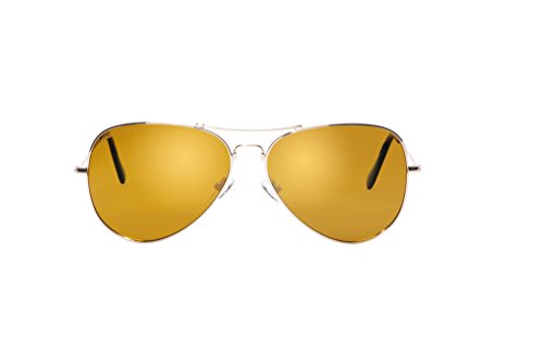 Eagle Eyes Memory Flex Aviators - Polarized Sunglasses, Gold/Gold