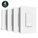 Smart Light Switch, Laghten Wi-Fi Light Switch, Works with Alexa, Google Assistant and IFTTT, Single-Pole, Schedule, Remote Control, Neutral Wire Required, Easy Installation, No Hub required - 4Packs