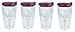 Southern Homewares Wine 2Go! Insulated Vino Double Wall Acrylic Wine Tumbler with Merlot Drink Through Lid, 16-Ounce, Pack of 4