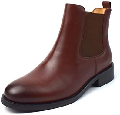 [Placck] 本革 レディースショートブーツ 黒 チェルシーブーツ 大きいサイズ 防水