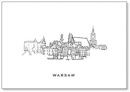 Amazon Co Jp Warsaw ポーランドの有名な建築物 手描きイラスト クラシック冷蔵庫マグネット ホーム キッチン