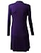 URBANCLEO Womens Basic Hi-Lo Open Front Long Cardigan Plum, 2XL