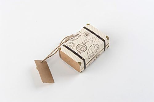 Hondex Suitcase Candy Gift Box 50 Pcs Mini Suitcase Carton Gift Bags for Wedding Birthday Party Sweet Chocolate Boxes Christmas Decoration