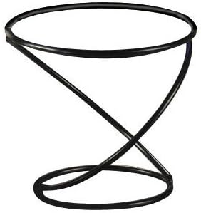 American Metalcraft LWUS779 Wrought Iron Single-Shelf Contempo Swirl Pizza Stand, 7-Inch, Black