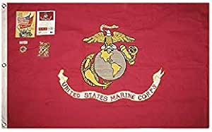 WDGG Embroidered Double Sided Marine Corps Flag – 3x5 Feet, Heavy Duty 300D Nylon, Outdoor/Indoor Patriotic Decor 3 thumbnail image