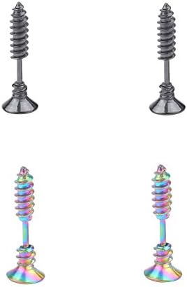 16G Stainless Steel Piercing 3D Cross Screws Ear Stud Earrings Lag spike Hip-Hip Earring Youth Men