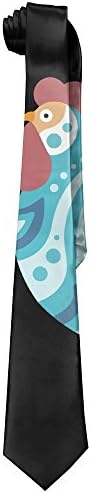 Jadetian Novelty Men's Wide Tie Long Necktie Big Blue Cock Printed Polyester Silk Tie