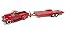 Johnny Lightning 1950 Chevrolet Pickup Truck with Open Car Trailer Red 1:64 Diecast JLSP018