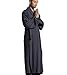 KATUO Gray Men's Long Gown Traditional Buddhist Meditation Robe S-3XL (XL)